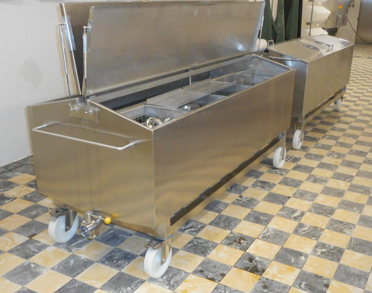 Industrie - Ontsmettingsbak met afvoer - Inox