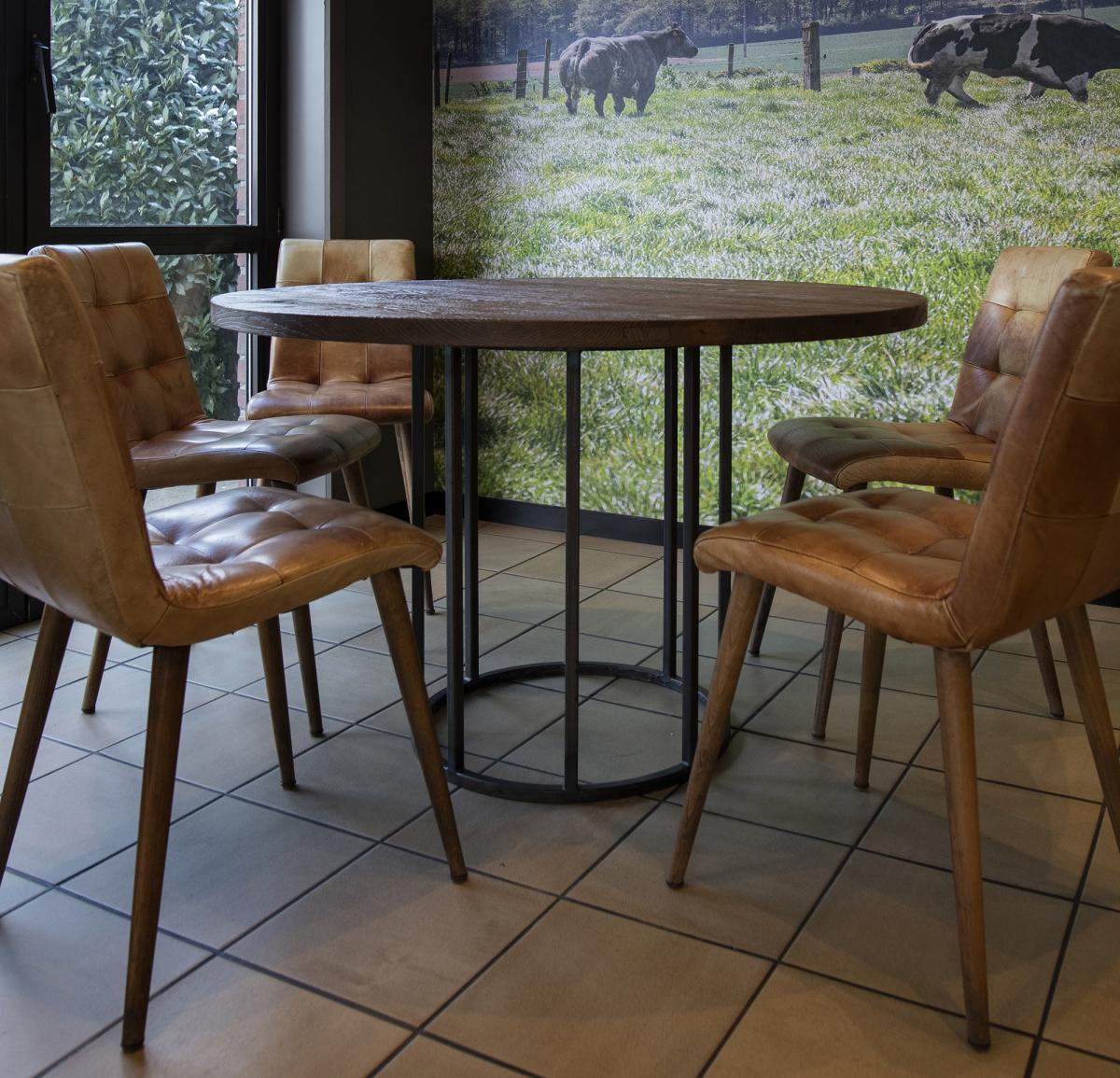 Tafels en onderstellen - Onderstel eettafel - Blauwstaal - Rond