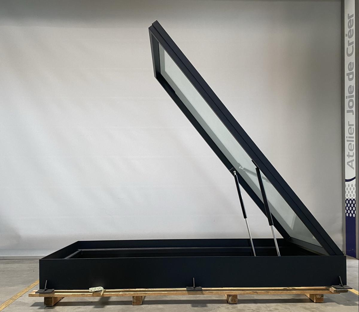 0035481 Kelderluik - Glas - Inox gelakt - Manueel - Binnen - Tochtdichting