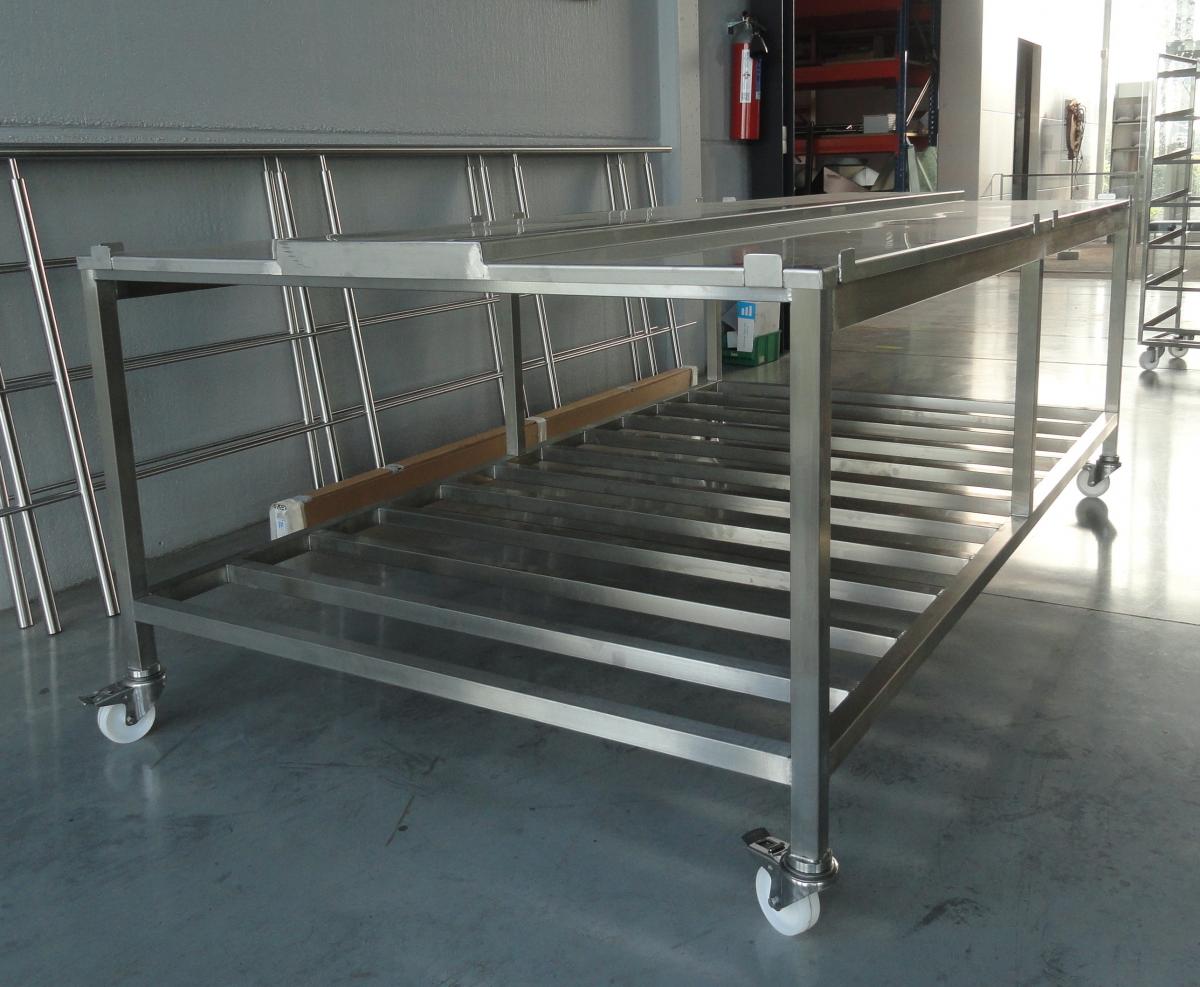 Industrie - Werktafel - Mobiele werktafel op wielen - Inox
