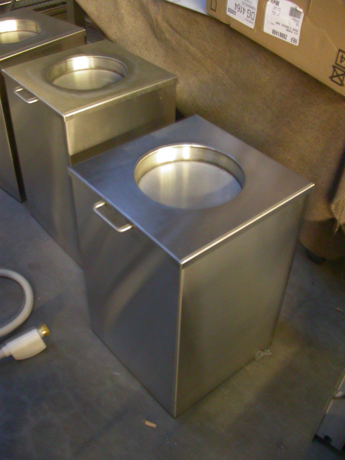 Sorteren - Vuilnisbak met ronde opening- Inox