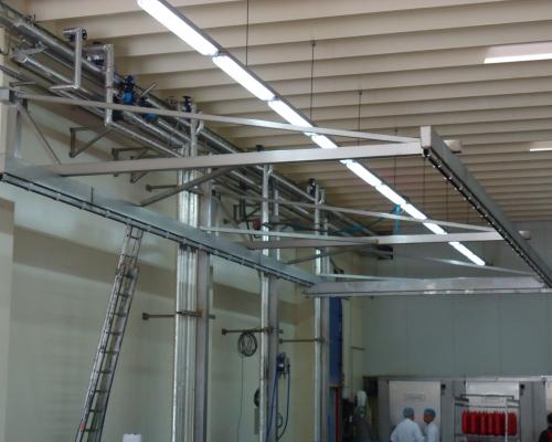 Industrie - Rolbrug boven kookketels - Inox