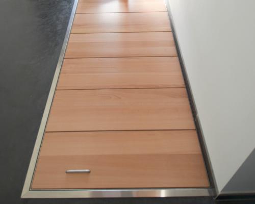 0030114 Kelderluik - Hout - Inox - Manueel - Binnen