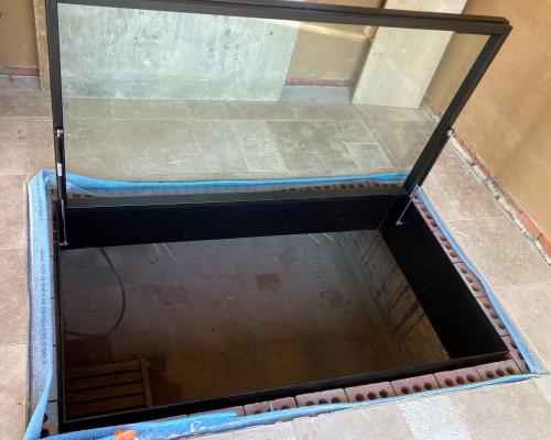 0033464 Kelderluik - Glas - Inox gelakt - Manueel - Binnen - Anti-slip