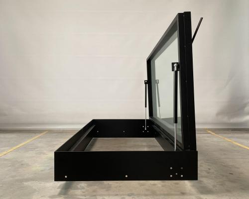 0033762 Kelderluik - Glas - Inox gelakt - Manueel - Binnen