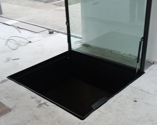 0033777 Kelderluik - Glas - Inox gelakt - Manueel - Binnen + Ganzentrap