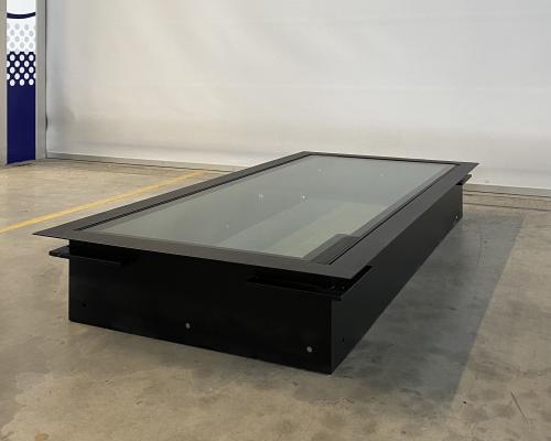 0034410 Kelderluik - Glas - Inox gelakt - Manueel - Binnen