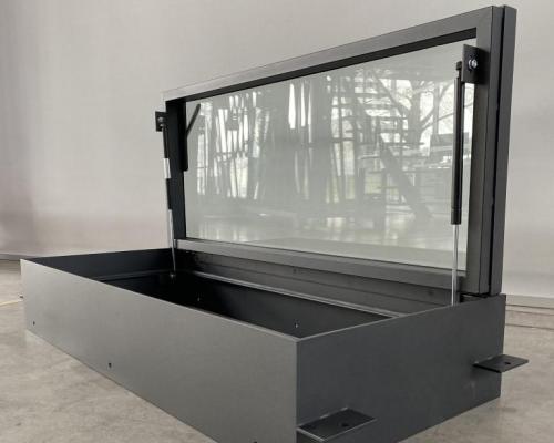0034834 Kelderluik - Glas - Inox gelakt - Manueel - Binnen + Keldertrap Gaston