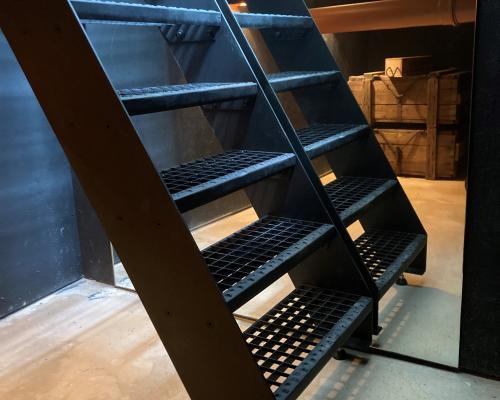 0034834 Kelderluik - Glas - Inox gelakt - Manueel - Binnen + Keldertrap Gaston