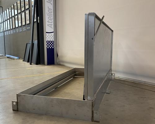 0035095 Kelderluik - Hout - Inox - Manueel - Binnen - Tochtdichting