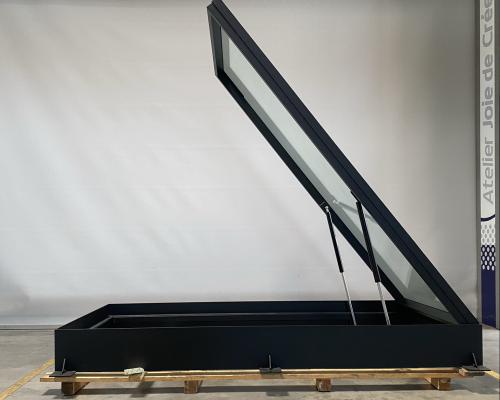 0035481 Kelderluik - Glas - Inox gelakt - Manueel - Binnen - Tochtdichting