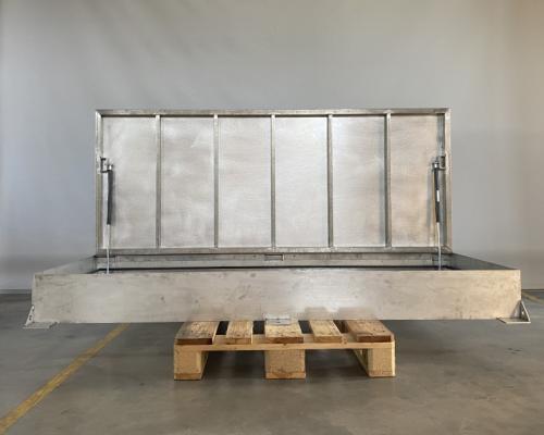 0035484 Kelderluik - Hout - Inox - Manueel - Binnen - Tochtdichting