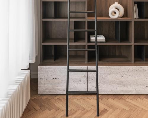 Interieur - Bibliotheek ladder - Staal gelakt
