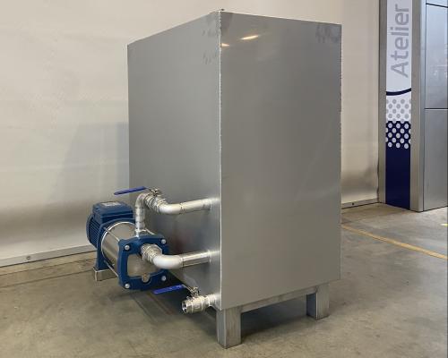 Industrie - Bak met spoelleidingen - Inox