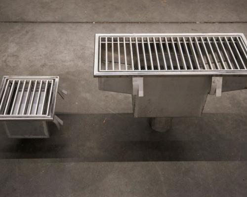 Industrie - Vloergoot grote opvangbak - Inox