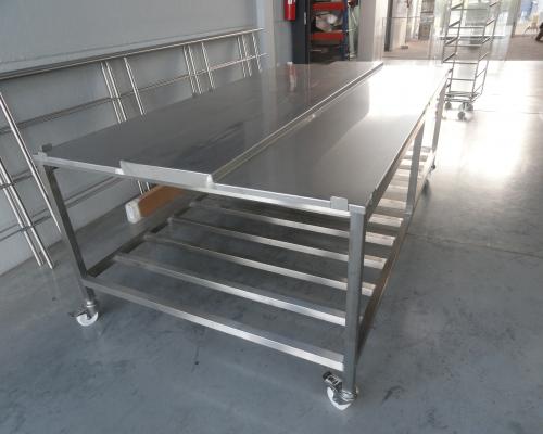 Industrie - Werktafel - Mobiele werktafel op wielen - Inox