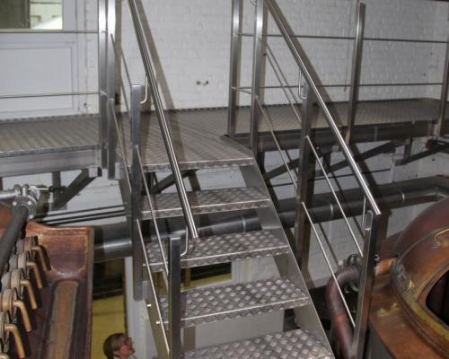 Trappen en platformen - Inrichting brouwerij - Inox