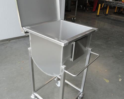 Industrie - Schepbak op wielen - Inox