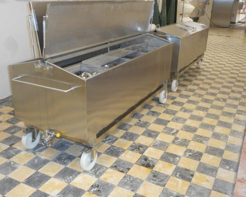 Industrie - Ontsmettingsbak met afvoer - Inox