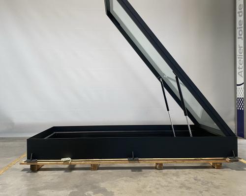 0035481 Kelderluik - Glas - Inox gelakt - Manueel - Binnen - Tochtdichting