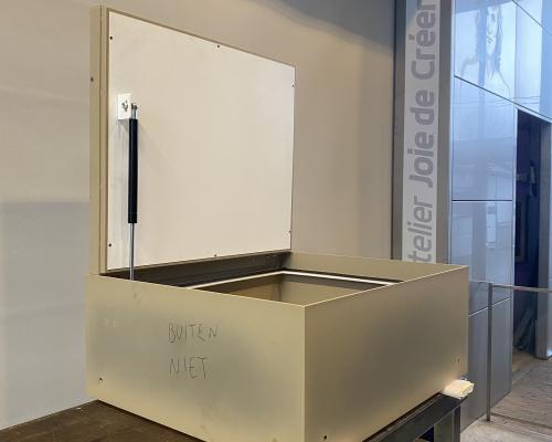 0036256 Zolderluik - Tegel - Inox gelakt 2 kleuren - Manueel - Binnen - Verlengd