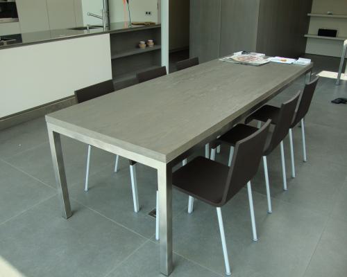 Tafels en onderstellen - Onderstel eettafel - Inox rechtlijnig geborsteld