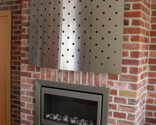 Haardbekleding - Schouwplaat - Inox rechtlijnig geborsteld