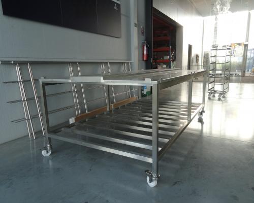 Industrie - Werktafel - Mobiele werktafel op wielen - Inox